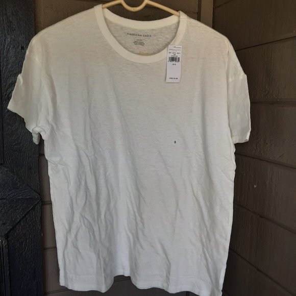 NWT American Eagle Outfitters oversized white T shirt Size S - Picture 1 of 3
